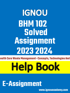 IGNOU BHM 102 Solved Assignment 2023 2024